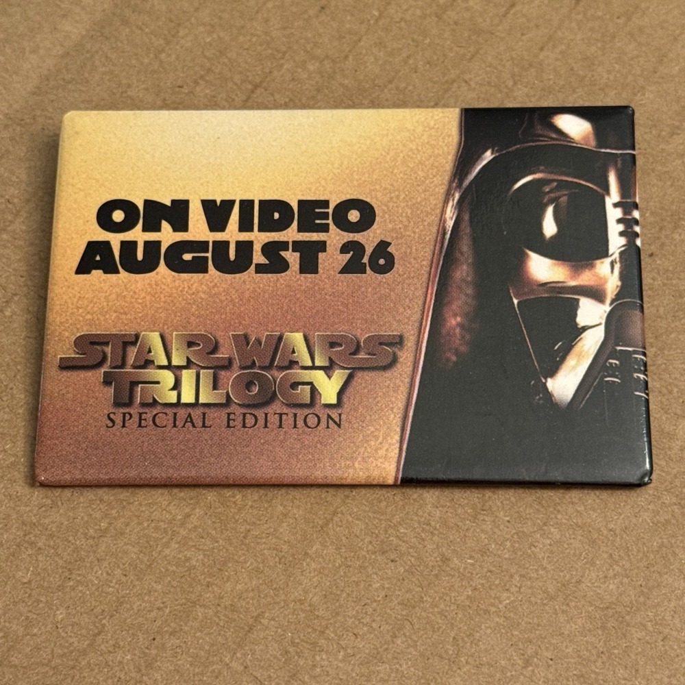 Star Wars Trilogy 1997 Movie Memorabilia Vintage Pinback Button Pin Rectangle